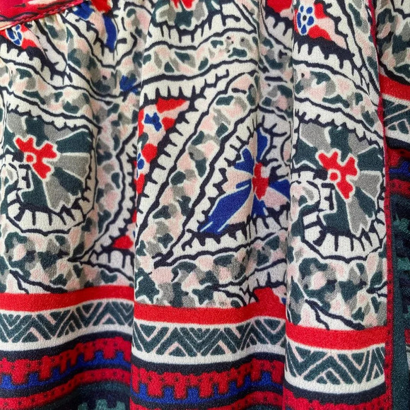 Vanessa Virginia Vintage-Inspired Red Floral Patchwork Dress Boho Summer Mini XS - Picture 8 of 15